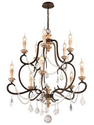 Bordeaux Collection 10 Light Chandelier in Parisian Bronze